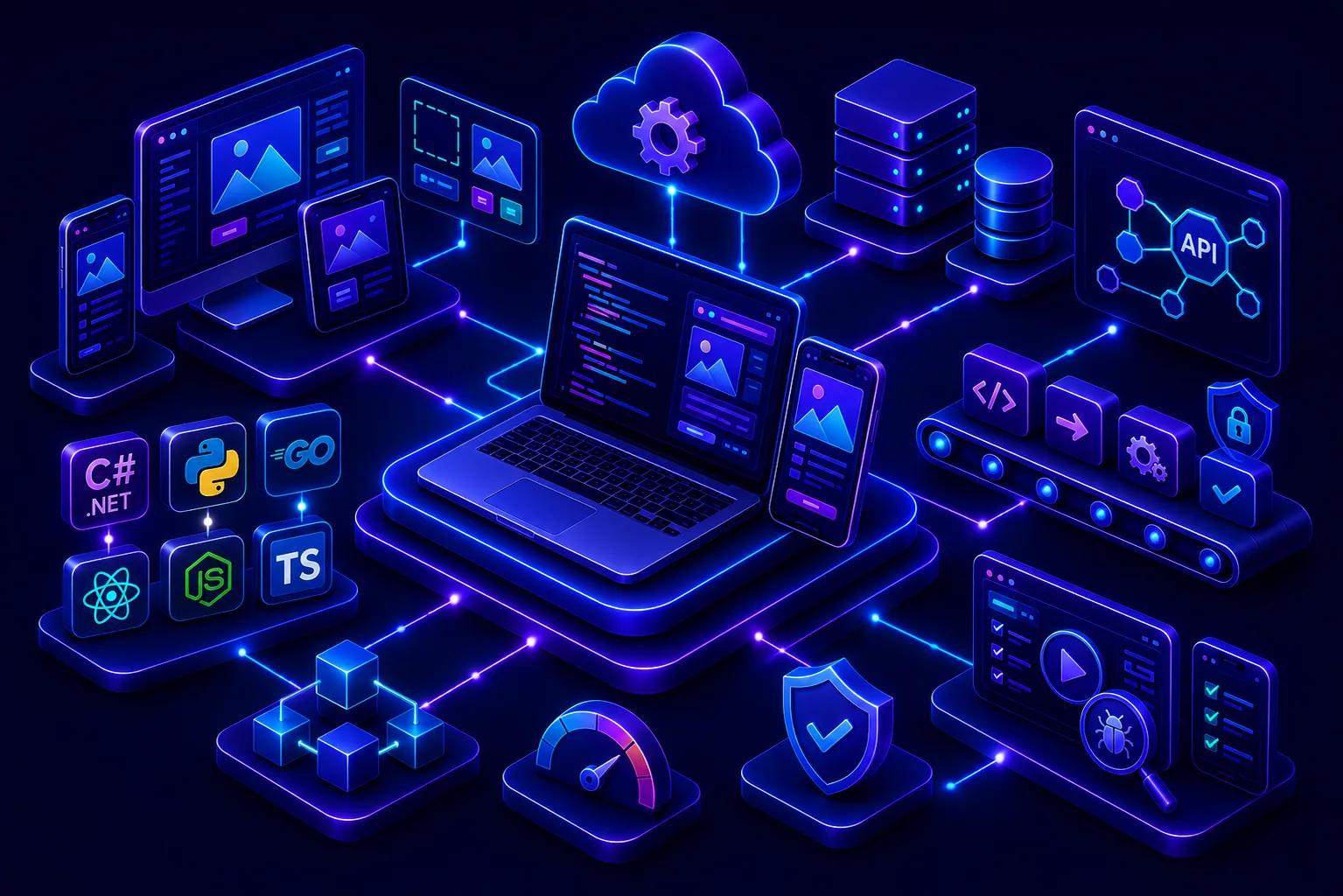 Software engineering teams connecting application delivery and quality practices
