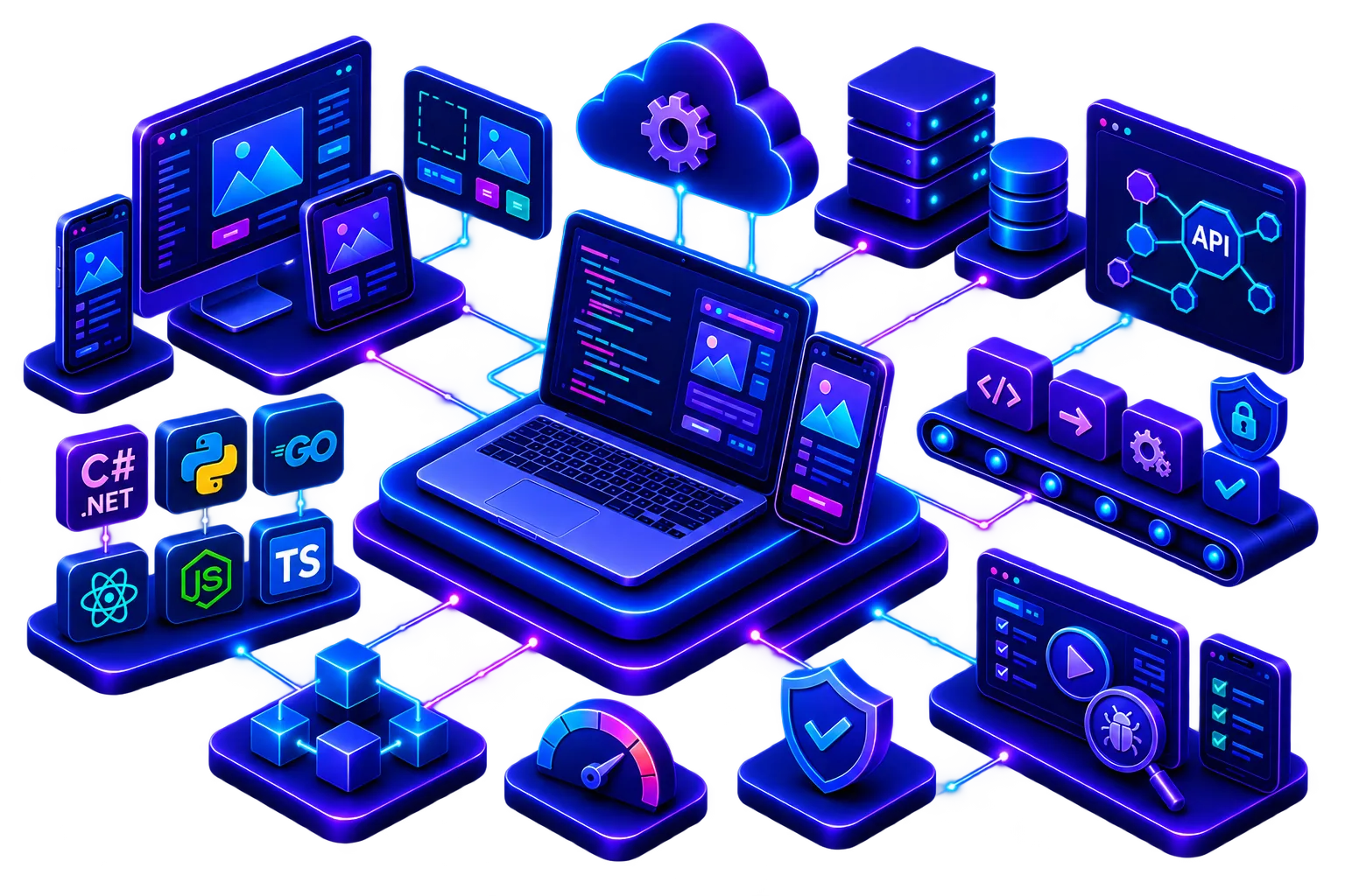 Software engineering teams connecting application delivery and quality practices
