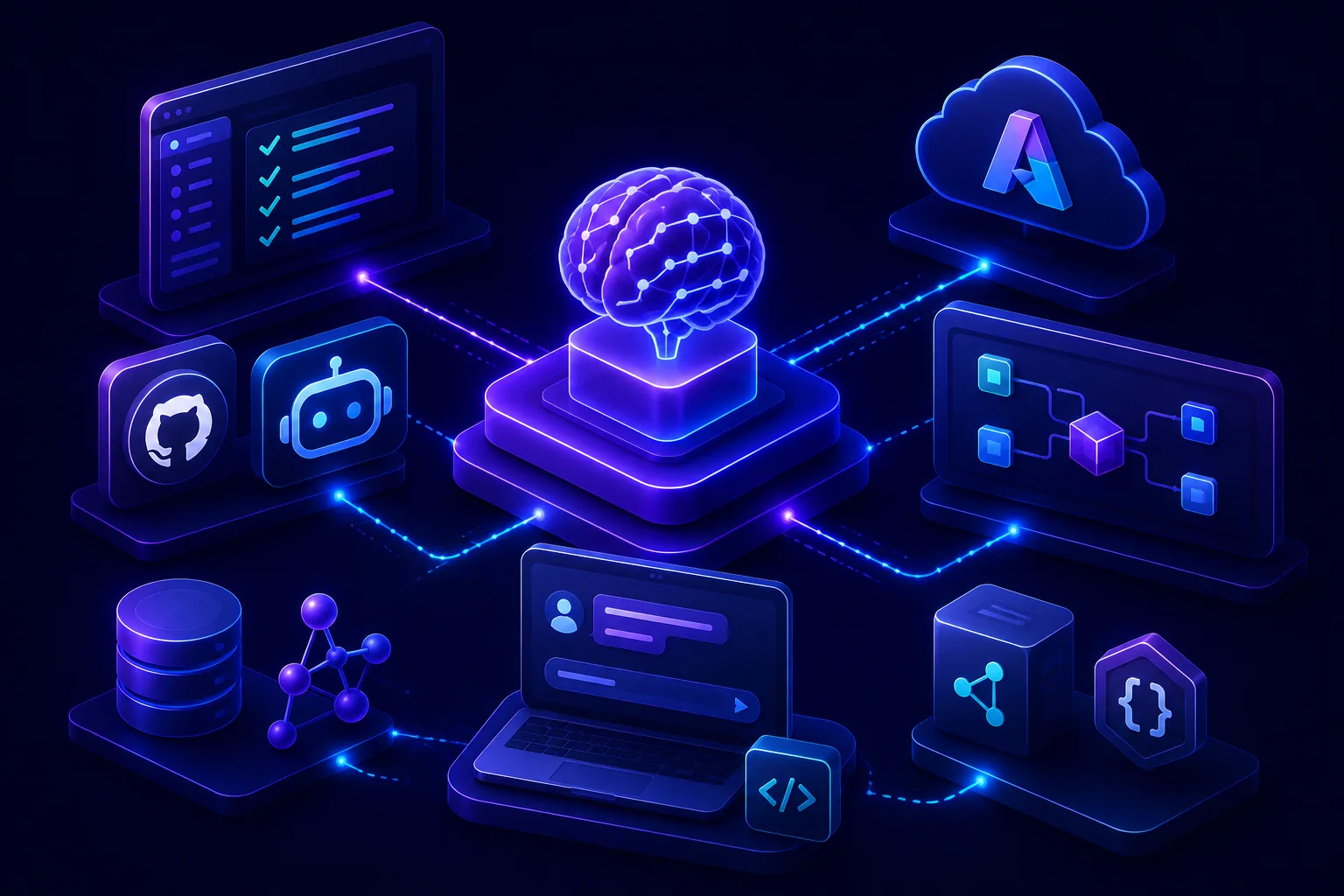 An engineer coordinating AI agents and development tools