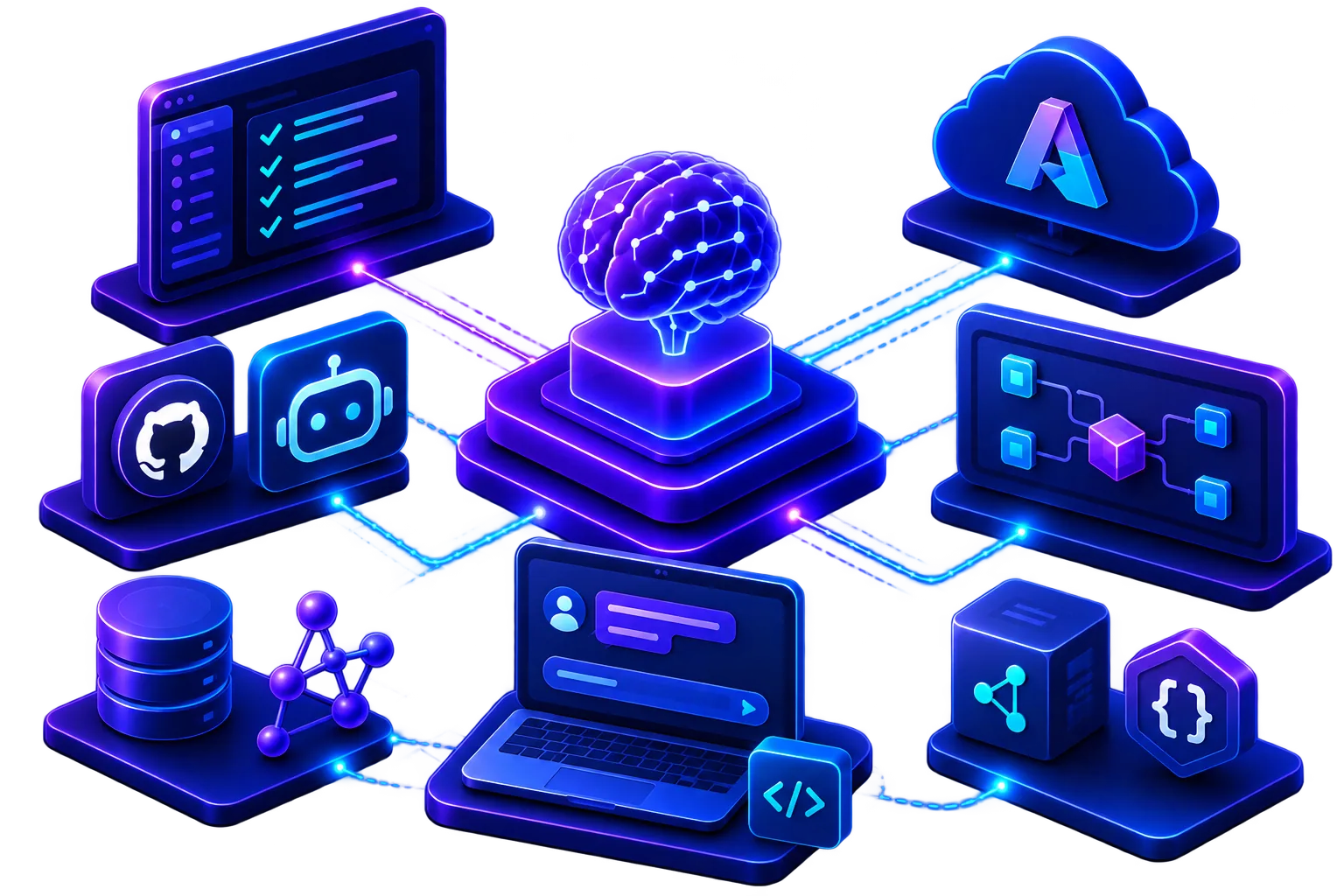 An engineer coordinating AI agents and development tools